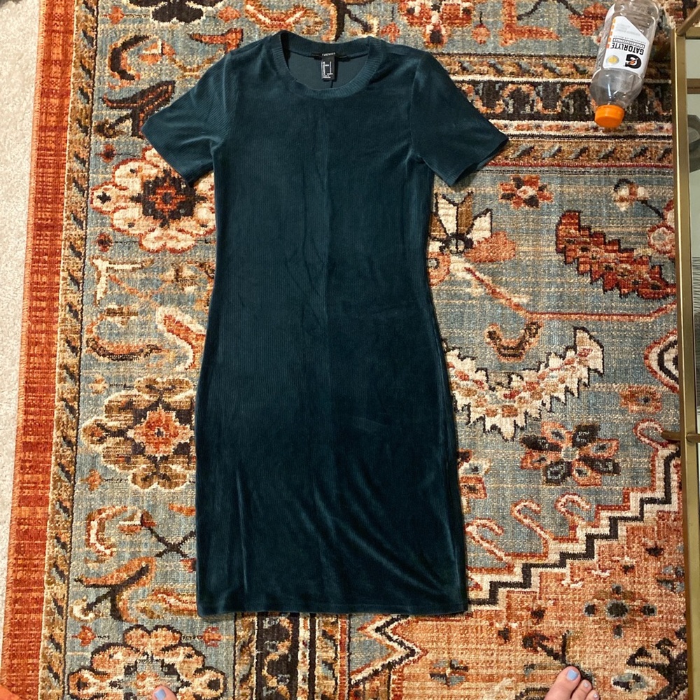 Dark Green soft tshirt mini dress